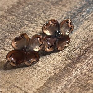 Copper Over sterling silver Dogwood Flower screw earrings